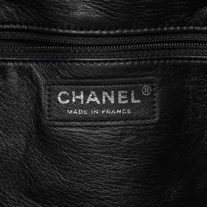 Chanel Lambskin Shearling Large Coco Neige Shopping Tote Black 6 of 10