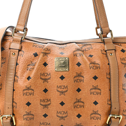 MCM Visetos Medium Essentials Shopper Tote Cognac 9 of 15