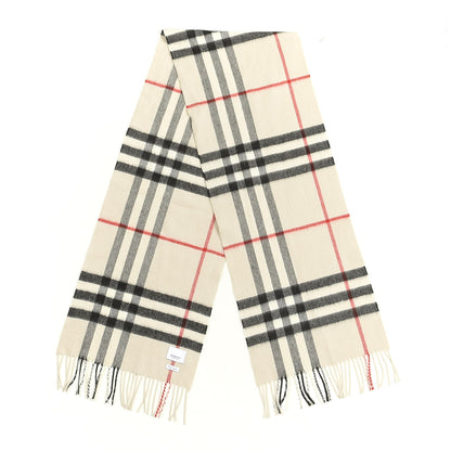 Burberry Cashmere Check Fringe Scarf Stone 2 of 3