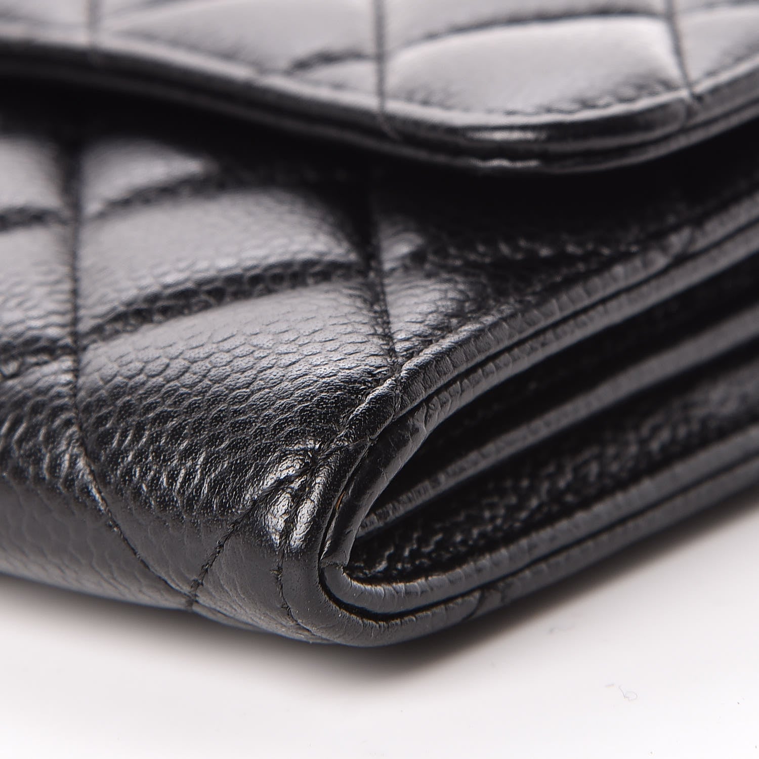 Chanel Caviar Quilted Large Gusset Flap Wallet Black 10 of 11
