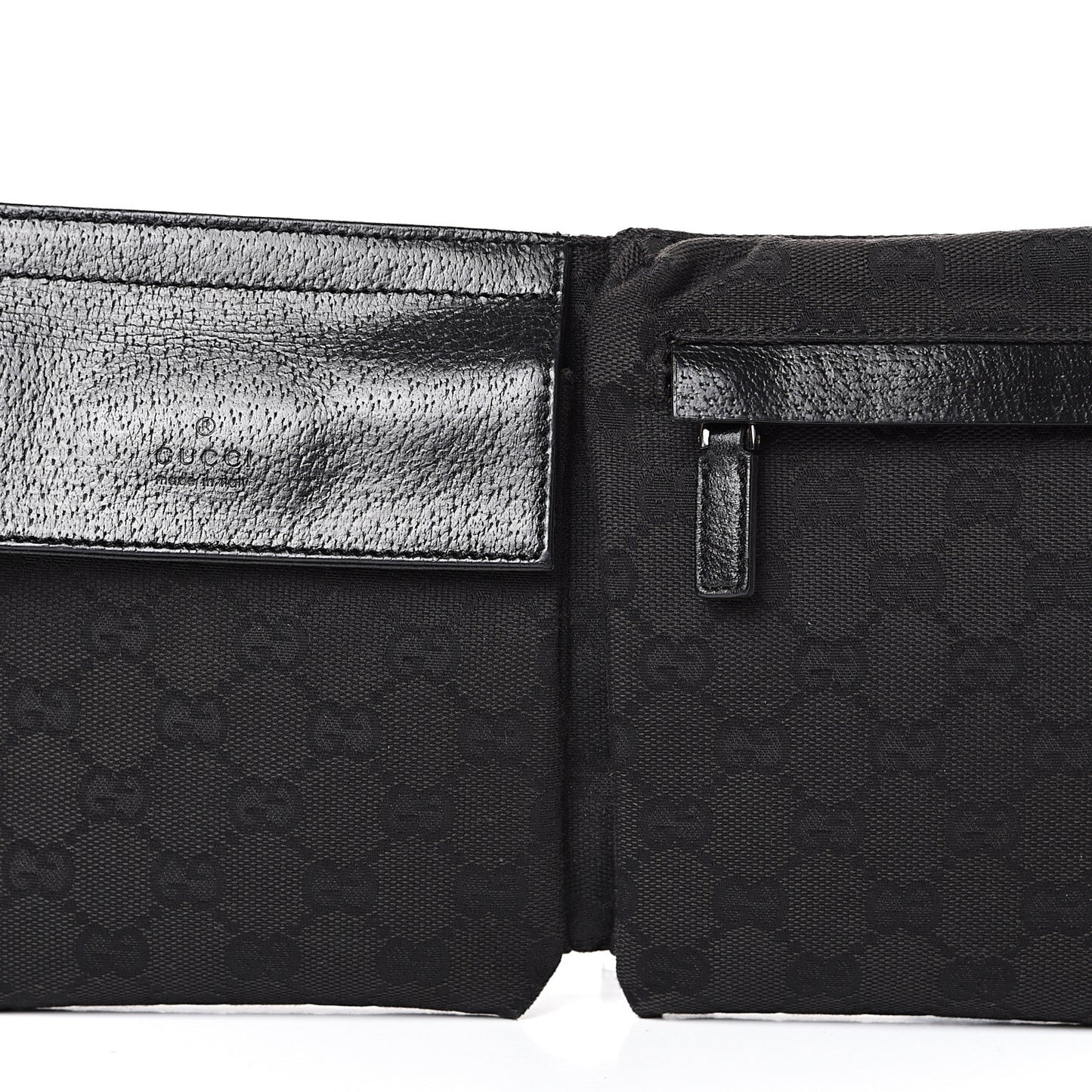 GG Monogram Double Pocket Belt Bag Black