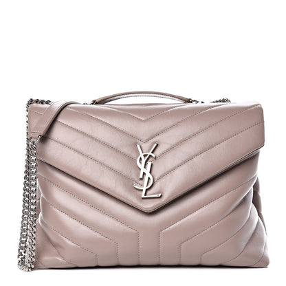 Saint Laurent Calfskin Y Quilted Monogram Medium Loulou Chain Satchel Mink 1 of 9