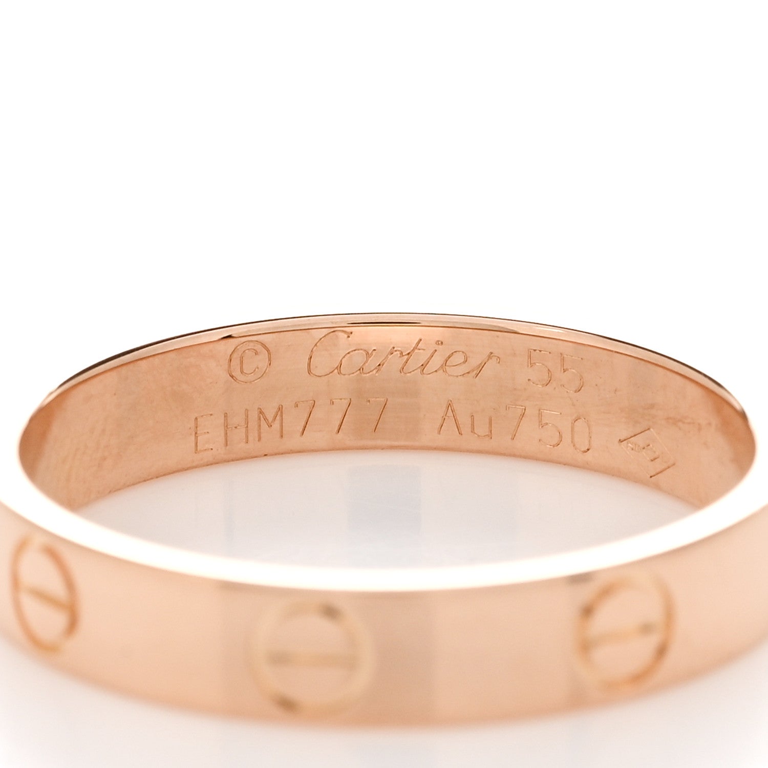 Cartier 18K Pink Gold 3.5mm LOVE Wedding Band Ring 55 7.25 4 of 4