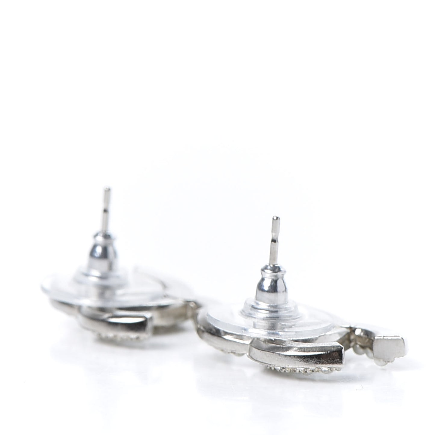 Pearl Crystal CC Snow Palace Earrings Silver