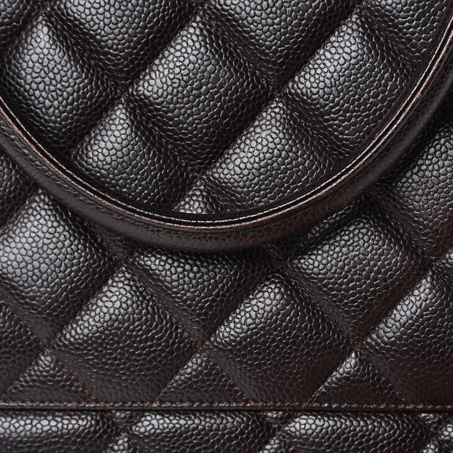 Caviar Quilted Medallion CC Tote Dark Brown