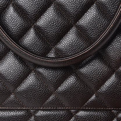 Chanel Caviar Quilted Medallion CC Tote Dark Brown 14 of 16
