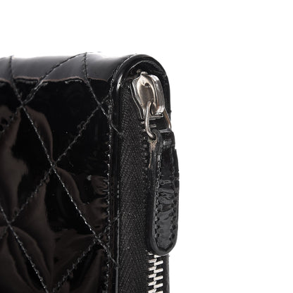 Chanel Patent Quilted Large Zip Around Organizer Wallet Black 12 of 12