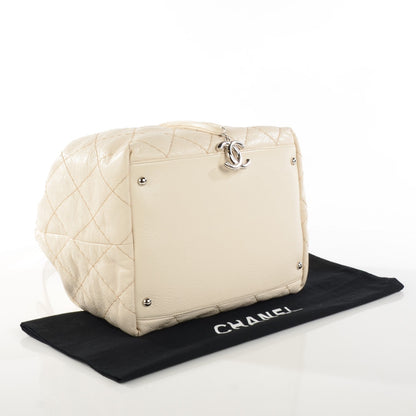 Chanel Glazed Calfskin On The Road Drawstring Tote Ivory 4 of 9
