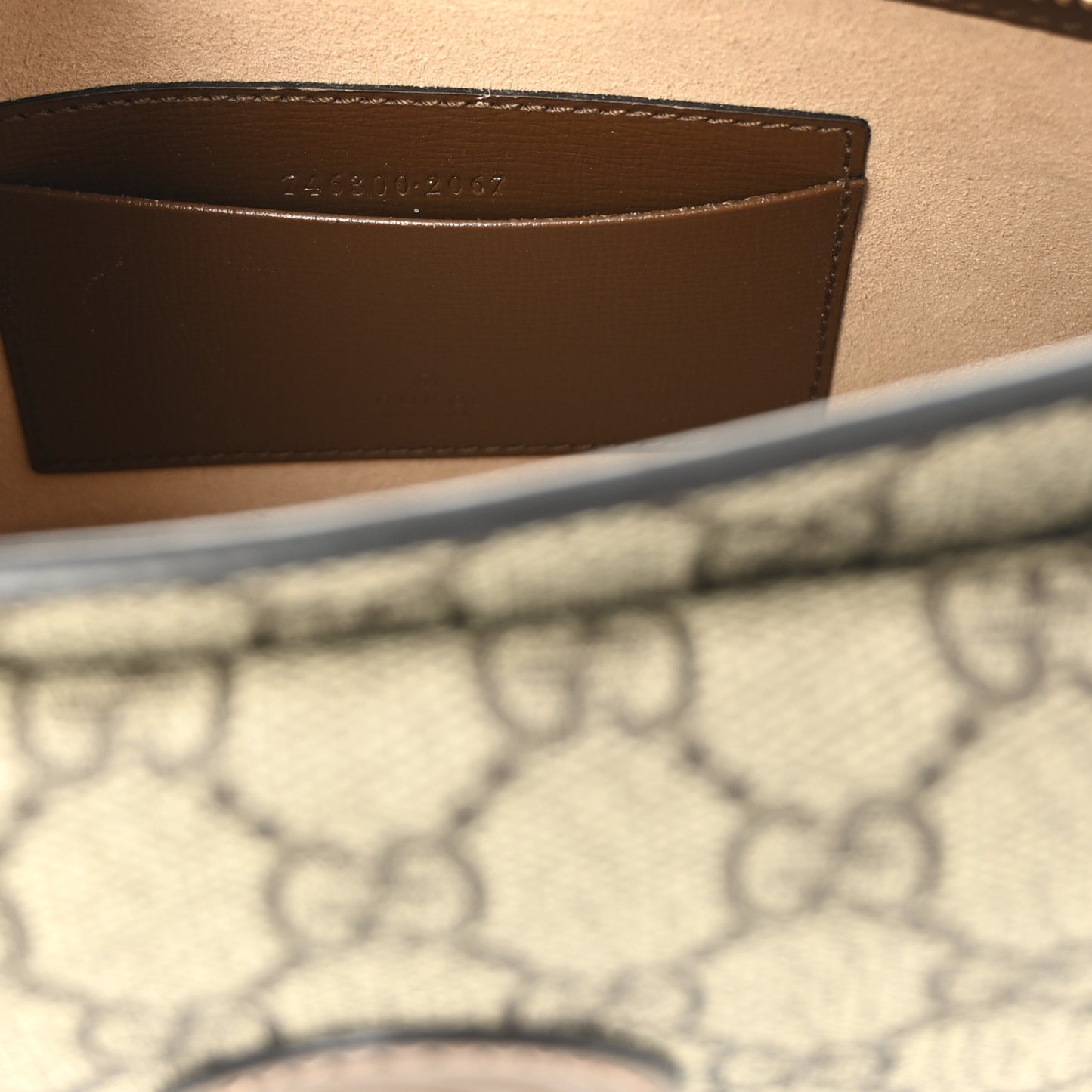 GG Supreme Monogram Canvas Interlocking G Belt Bag Beige Ebony