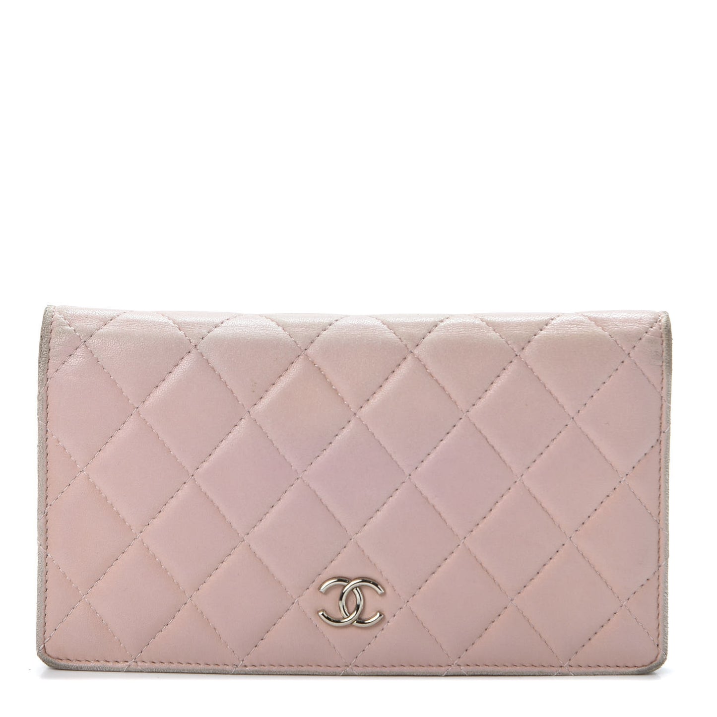 Lambskin Quilted Yen Wallet Light Pink
