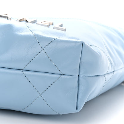 Chanel Shiny Calfskin Quilted Mini Chanel 22 Light Blue 10 of 10