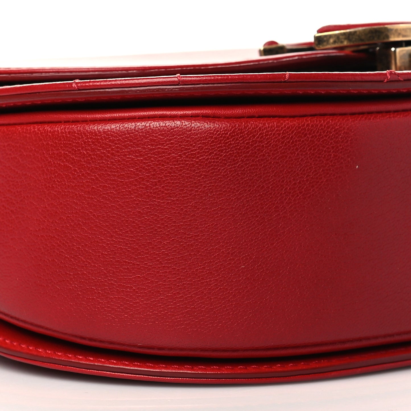 Shiny Calfskin Goatskin Quilted Small Coco Curve Messenger Flap Red