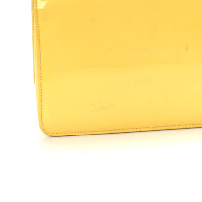 Chanel Patent CC Compact Wallet on Chain WOC Yellow 12 of 13