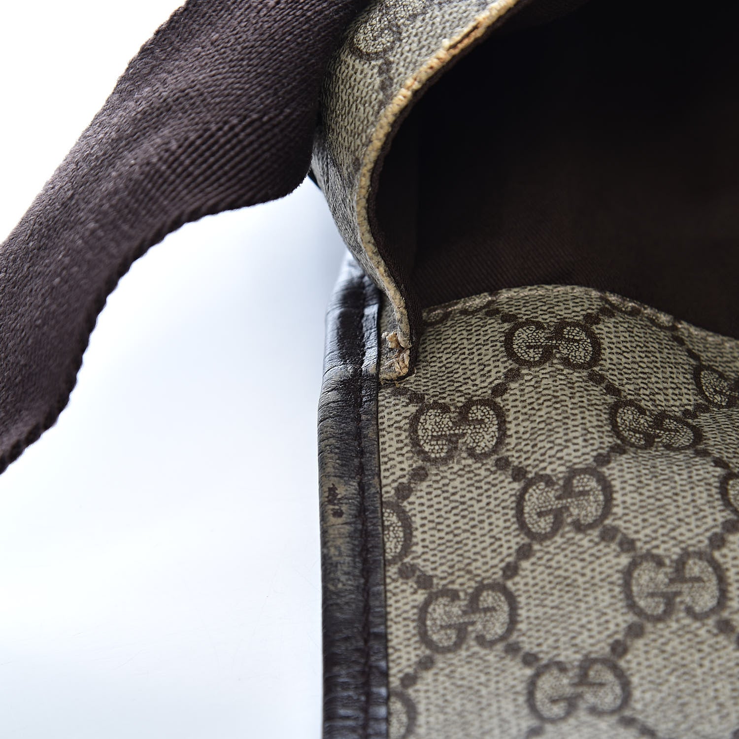 Gucci GG Plus Monogram Large Flap Messenger Bag Beige Dark Brown 10 of 15
