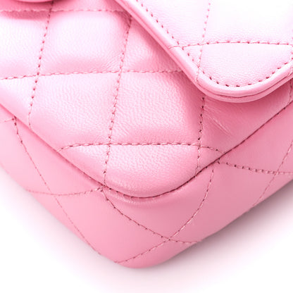 Chanel Lambskin Quilted Flap Phone Holder With Chain Pink 14 of 15