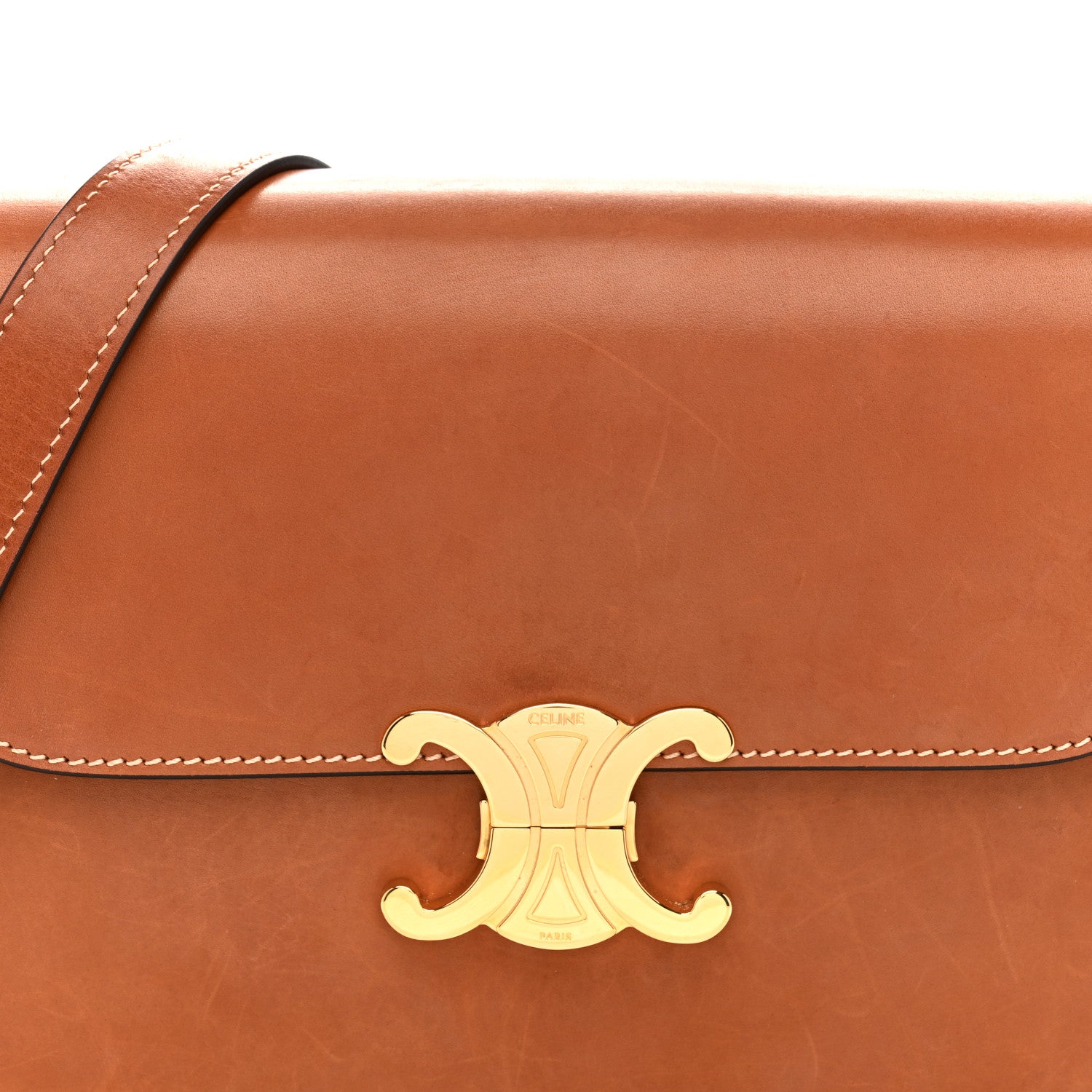 Celine Natural Calfskin Medium Triomphe Tan 10 of 15