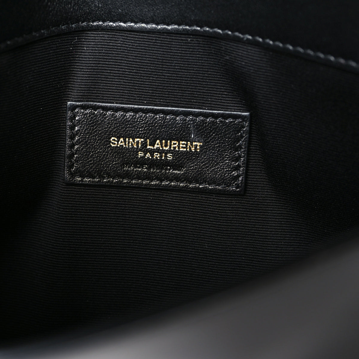 Patent Calfskin Monogram Uptown Clutch Black