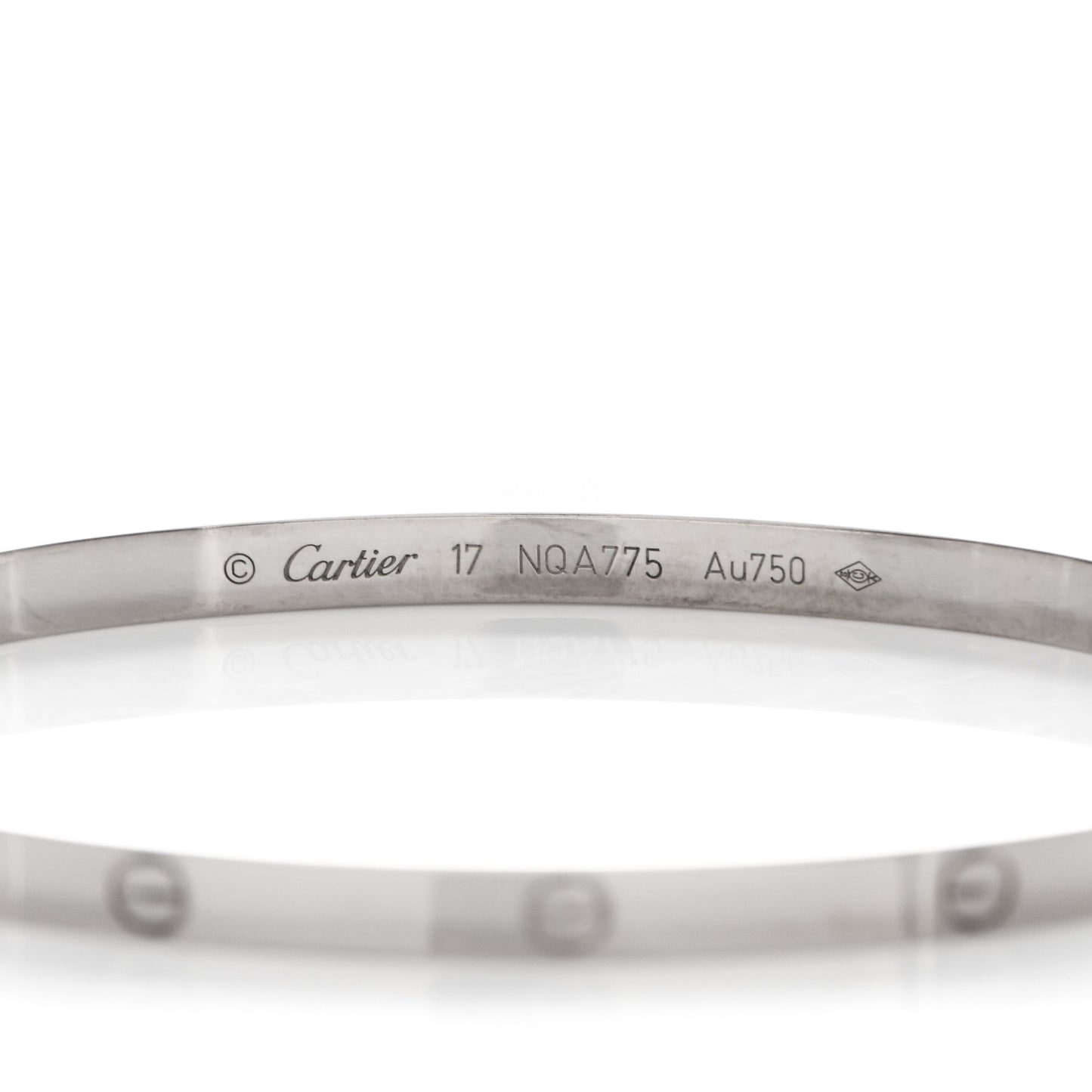 18K White Gold Small LOVE Bracelet 17