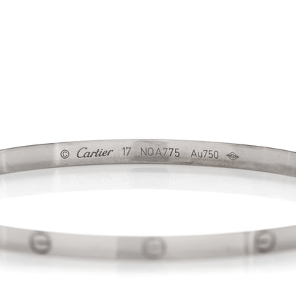 Cartier 18K White Gold Small LOVE Bracelet 17 3 of 5