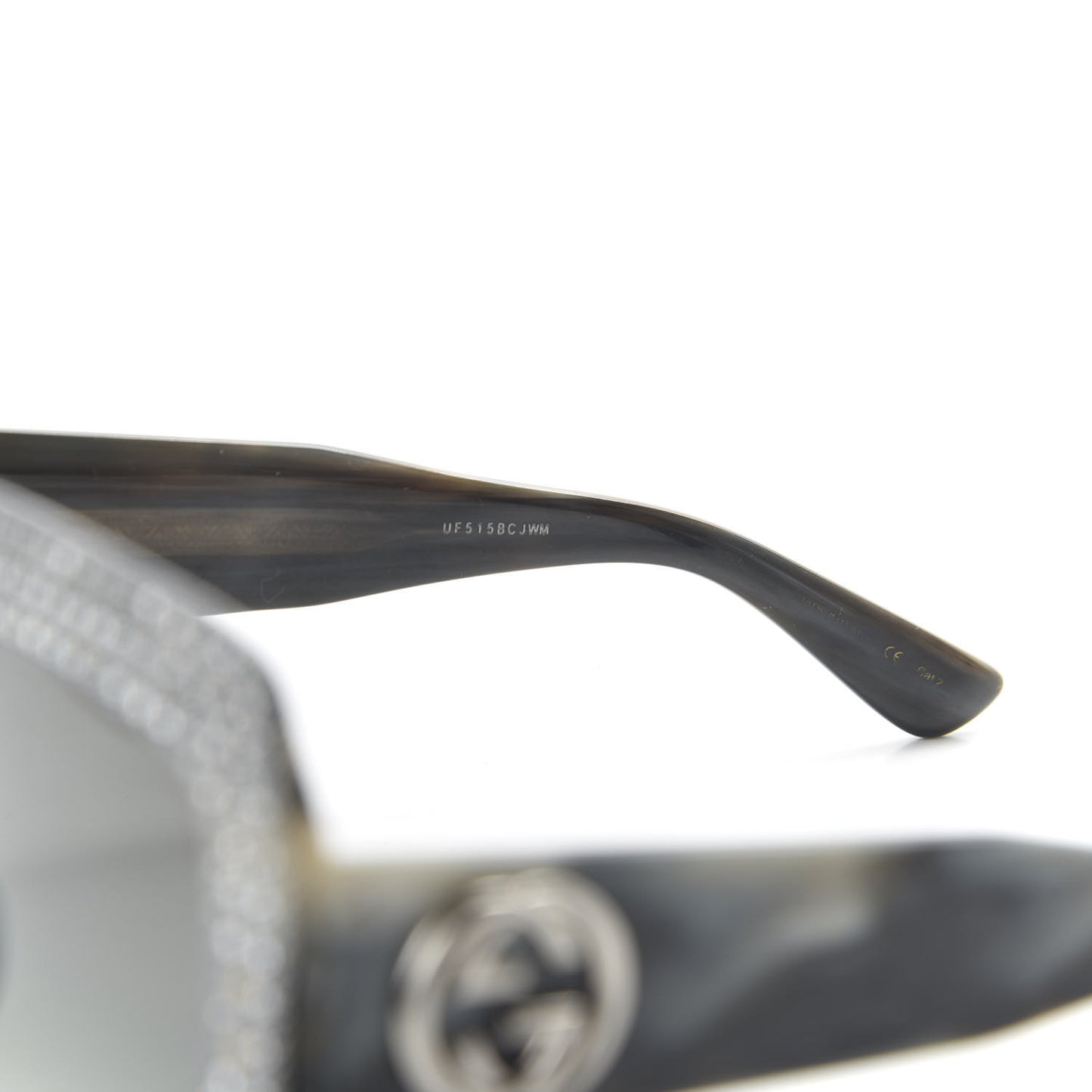 Crystal Square Frame Sunglasses GG0048S Grey