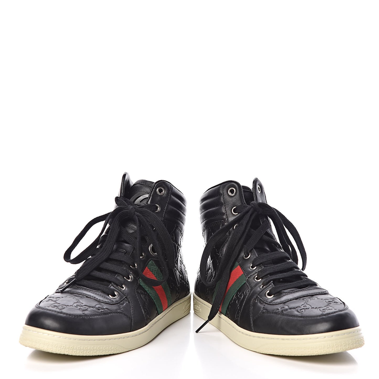 Guccissima Web High Top Sneakers 9.5 Black