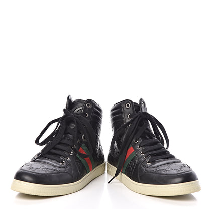 Gucci Guccissima Web High Top Sneakers 9.5 Black 6 of 11