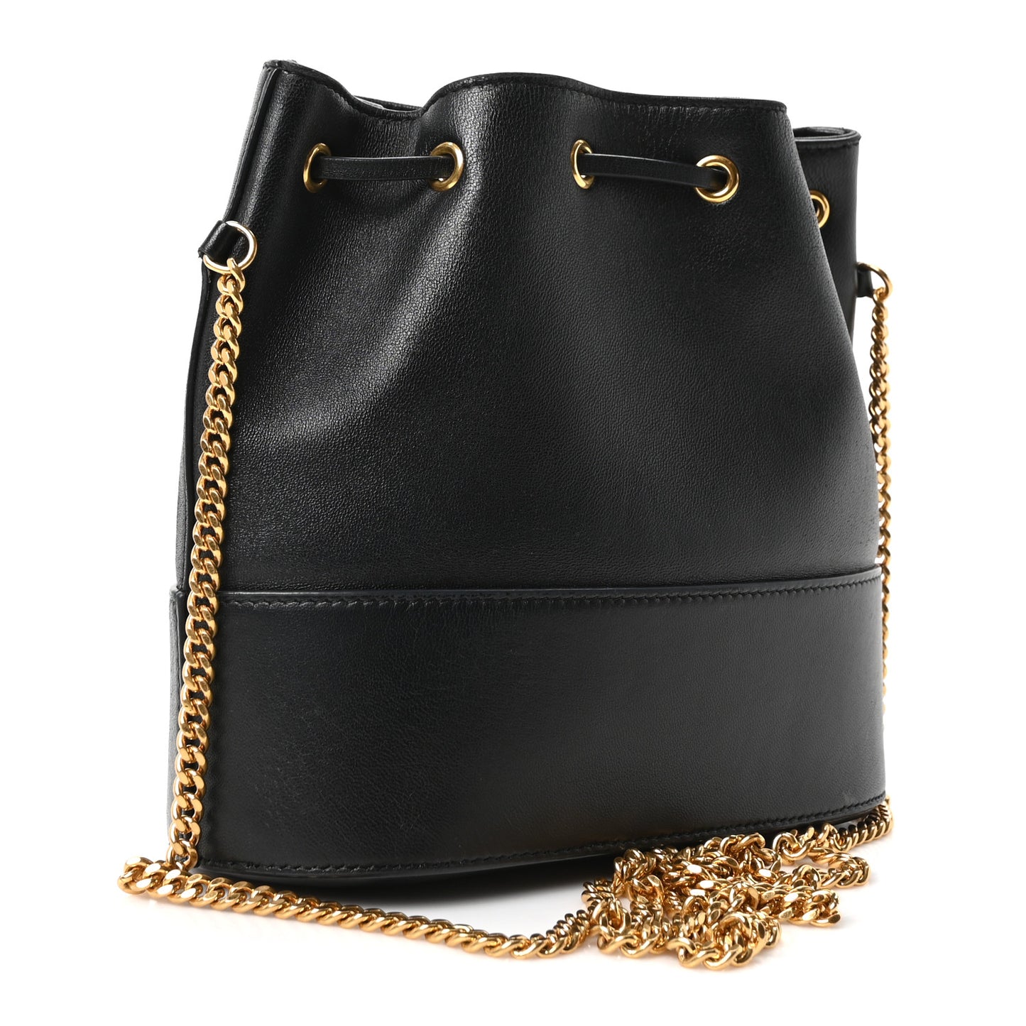 Nappa Mini VLogo Signature Chain Bucket Bag Black