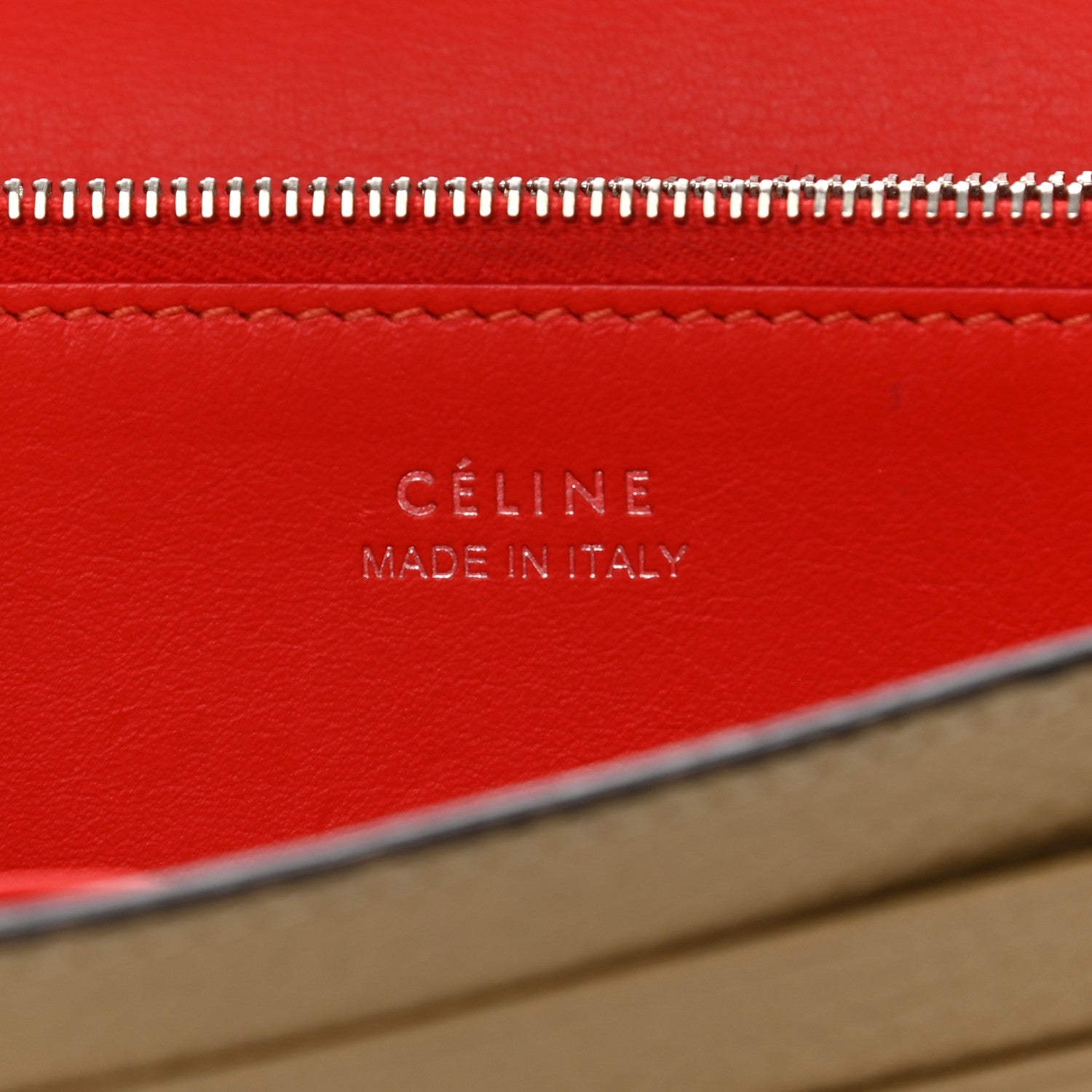 Celine Drummed Calfskin Large Multifunction Flap Wallet Dune 6 of 12