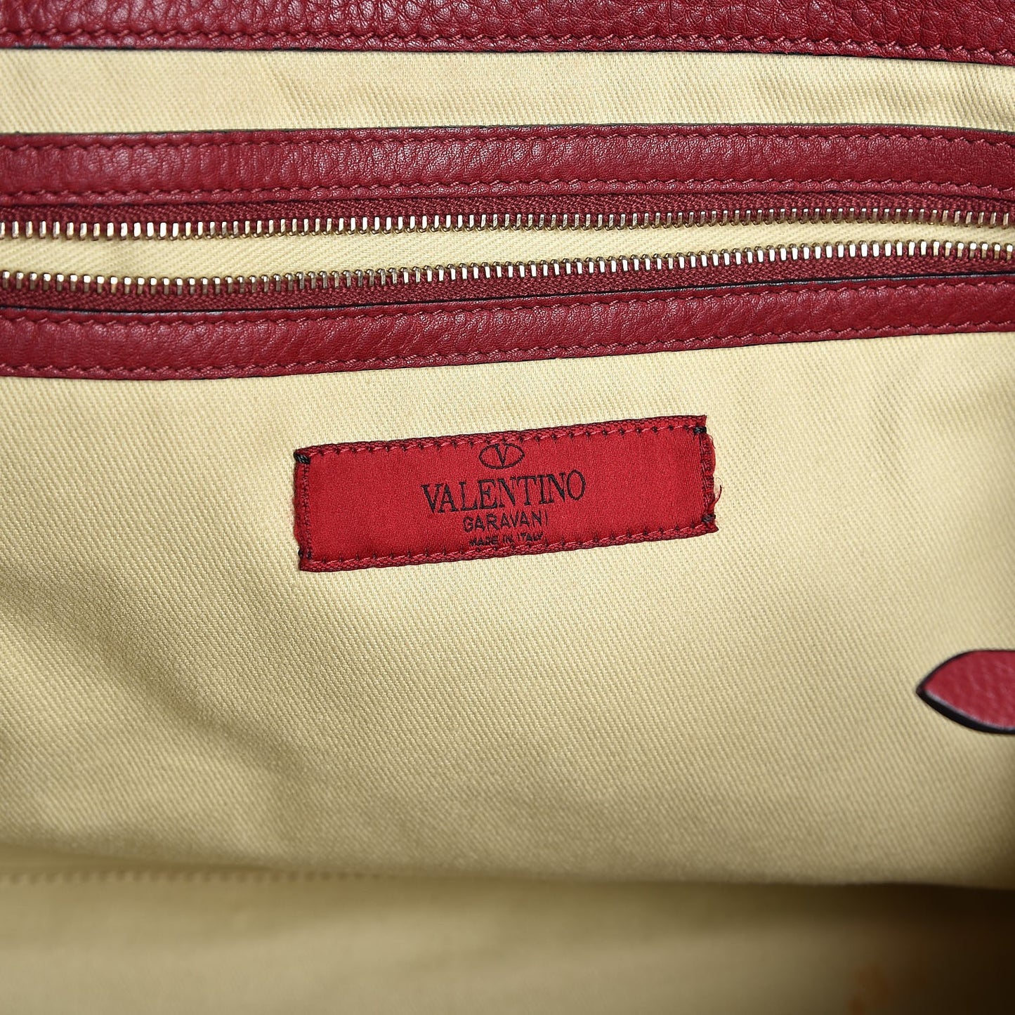 Grained Calfskin Va Va Voom Tote Dark Red