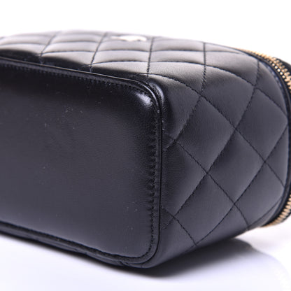 Chanel Lambskin Quilted Small Vanity Case With Chain Black 9 of 10