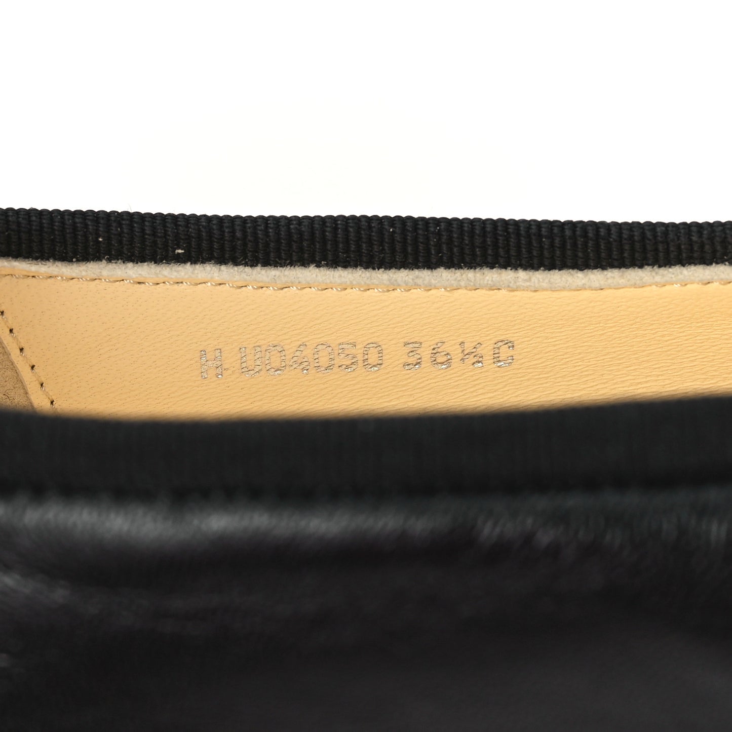 Lambskin Cap Toe CC Uniform Ballerina Flats 36.5 Black