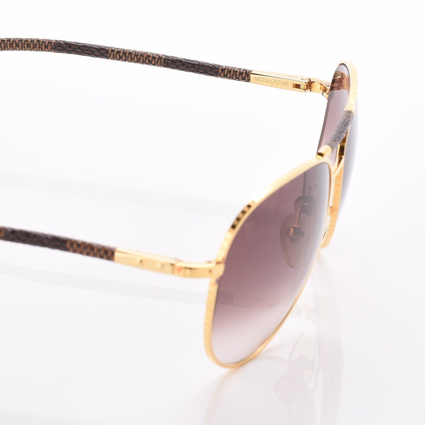 Damier Ebene Conspiration Pilote Sunglasses Z0202U Gold