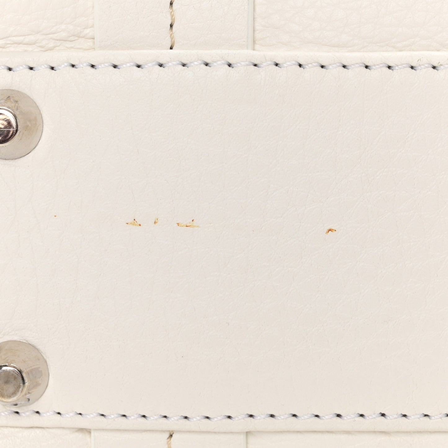Grained Calfskin Small Dome Bag White