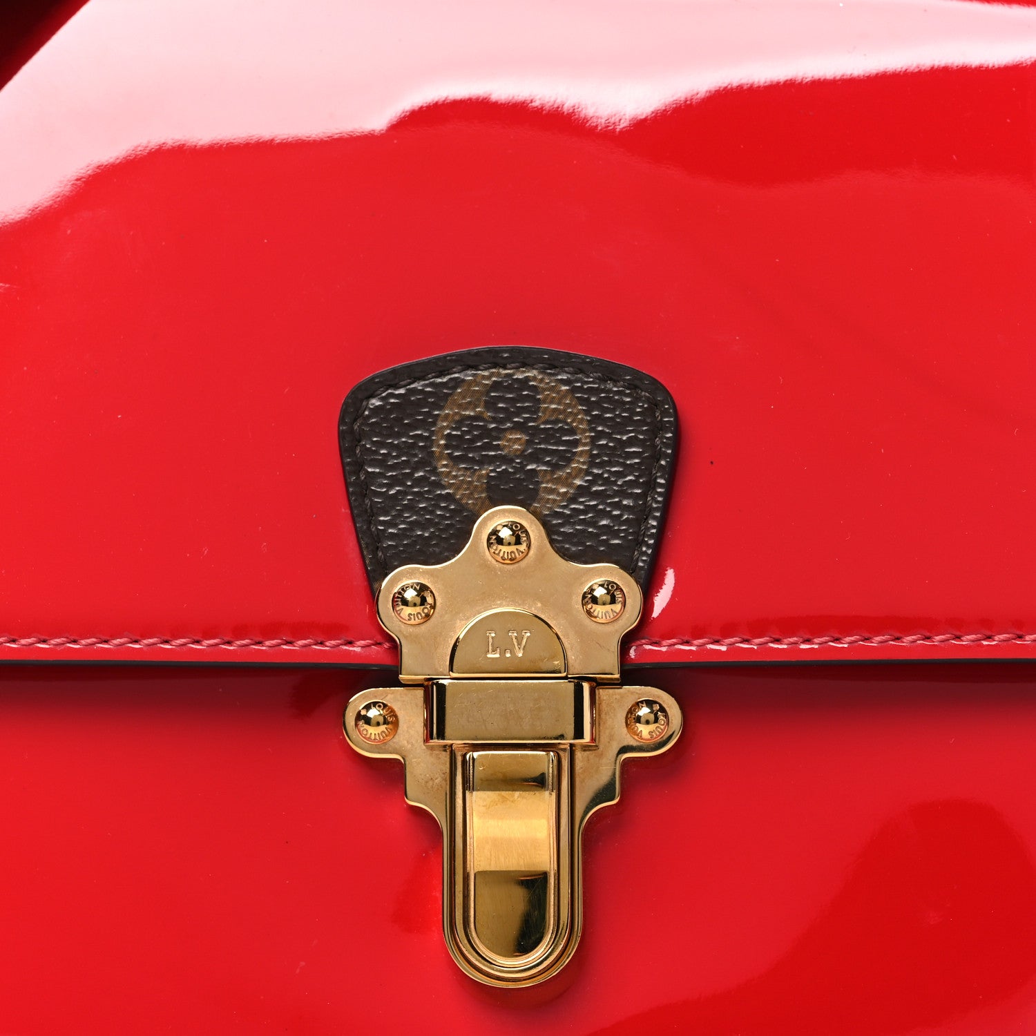 Louis Vuitton Patent Calfskin Monogram Cherrywood BB Scarlet 7 of 9