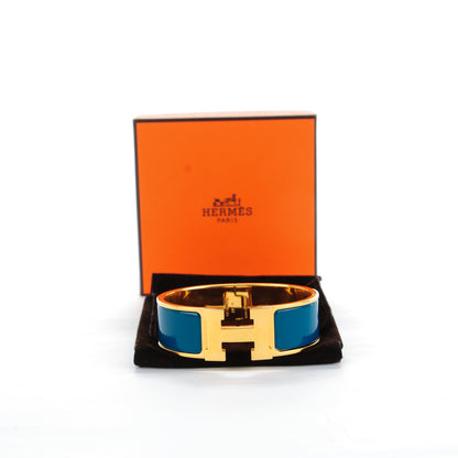 Hermes Enamel Wide Clic Clac H Bracelet GM Bleu Profond 5 of 5