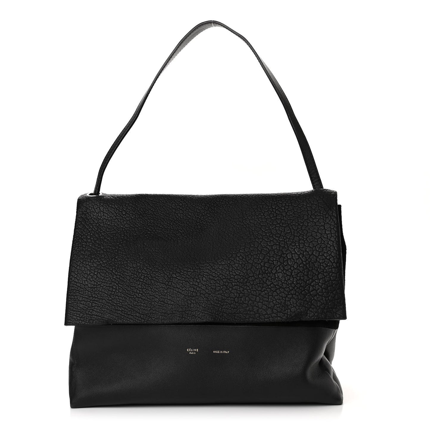 Shrunken Lambskin All Soft Shoulder Bag Black