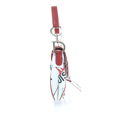 Christian Dior Hardcore Pierced Saddle Bag White Red Black 7 of 9