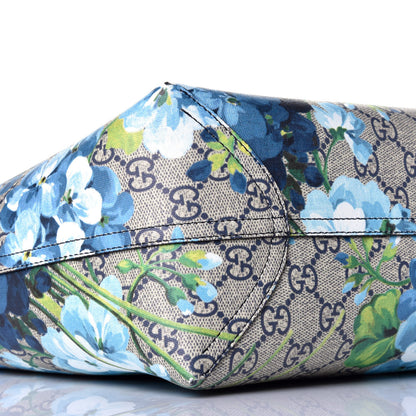 Gucci GG Supreme Monogram Blooms Medium Reversible Tote Beige Blue Navy 12 of 16
