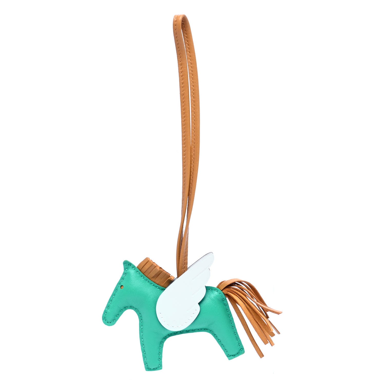 Hermes Milo Lambskin Grigri Rodeo Pegase Horse Bag Charm PM Menthe Sesame Bleu Brume 1 of 5