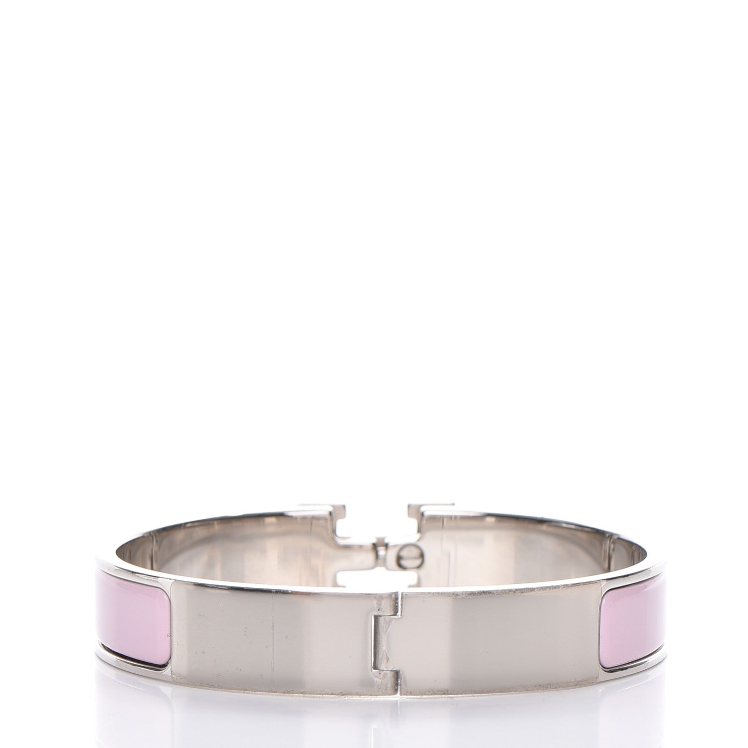 Hermes Enamel Narrow Clic Clac H Bracelet GM Rose Nacarat 3 of 5
