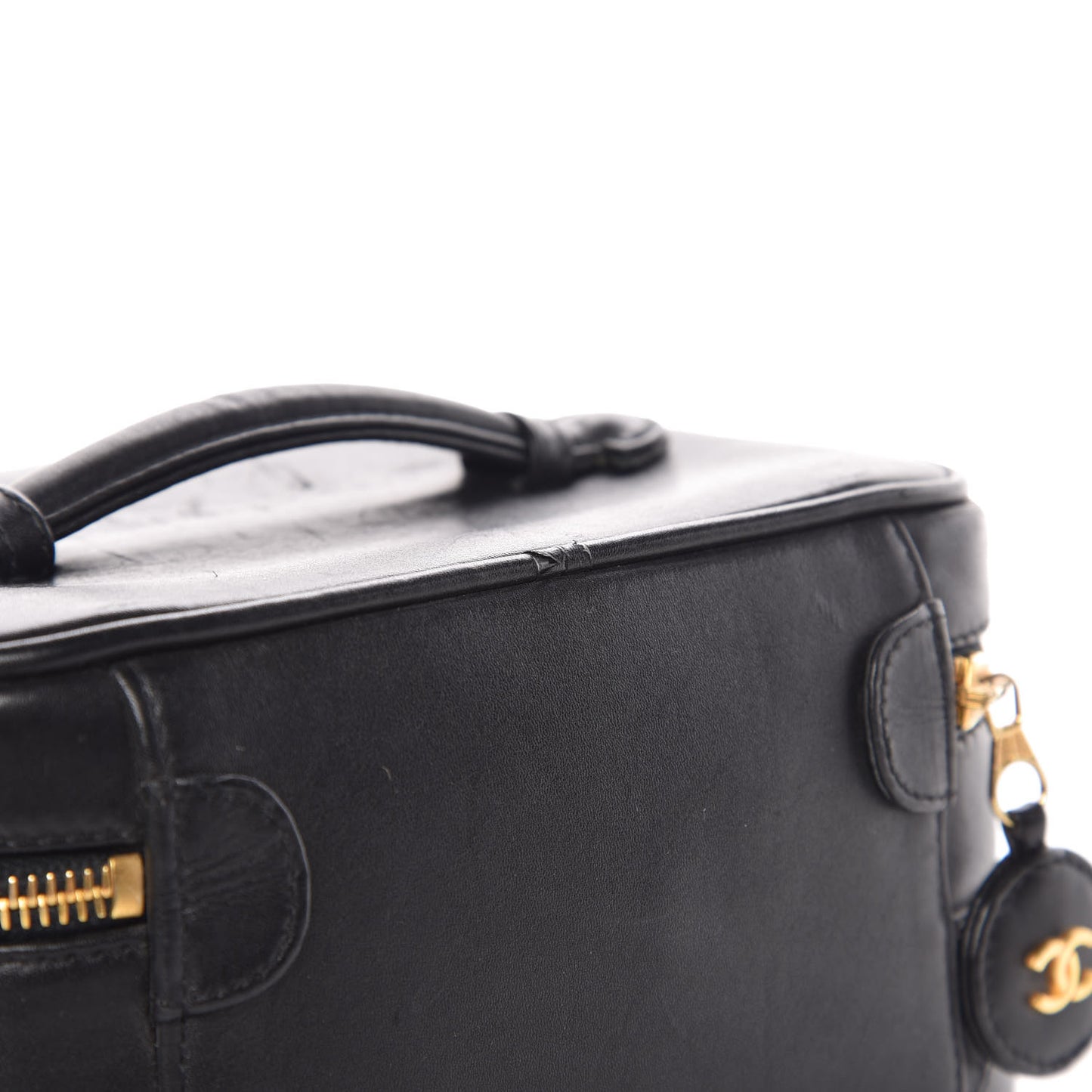 Lambskin Vanity Cosmetic Case Black