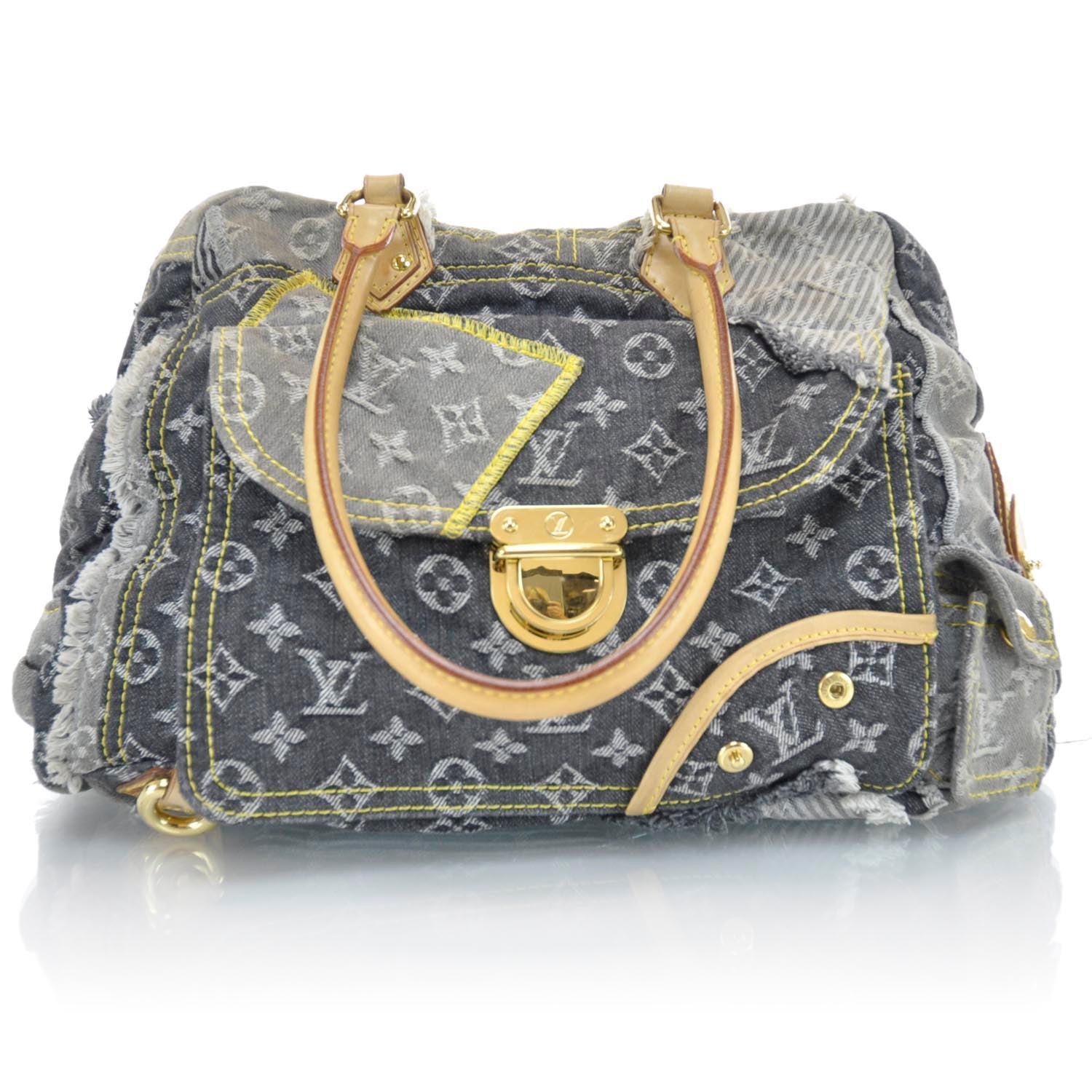Louis Vuitton Denim Patchwork Bowly Black 4 of 12