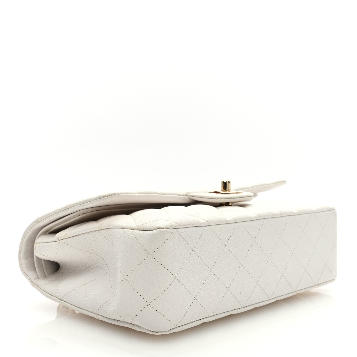 Chanel Caviar Quilted Medium Double Flap White 4 of 9