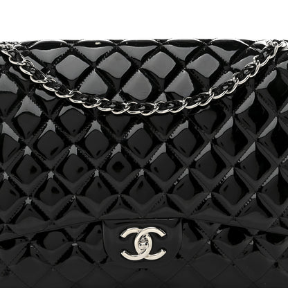 Chanel Patent Quilted Maxi Double Flap Black 8 of 10