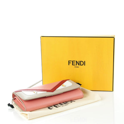 Fendi Vitello Elite Crystal Eye Monster Continental Wallet on Chain Grigio Polvere Ribes Multicolor 4 of 7