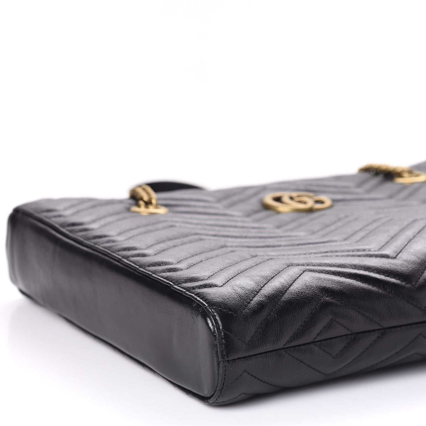 Vintage Calfskin Matelasse Medium GG Marmont Slim Tote Black
