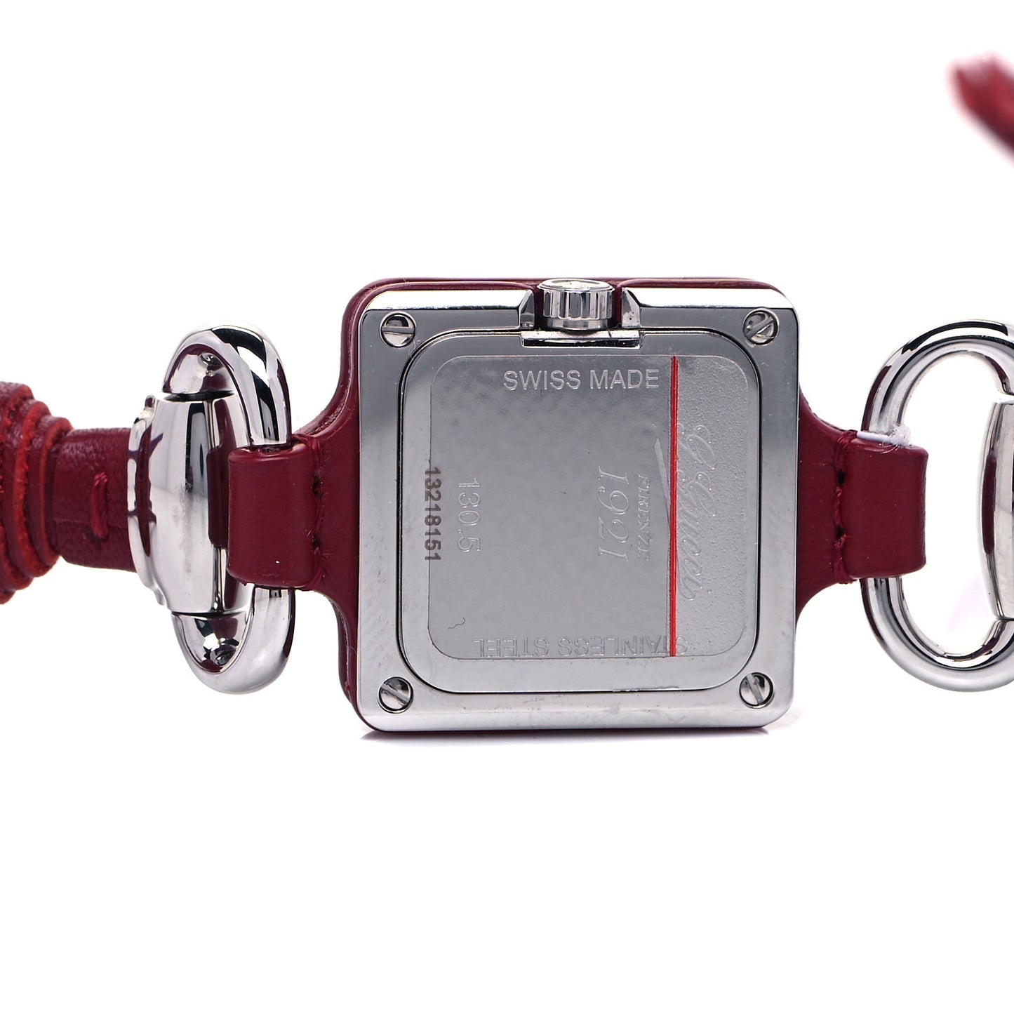 Stainless Steel Calfskin 1921 Pendant Quartz Watch Red
