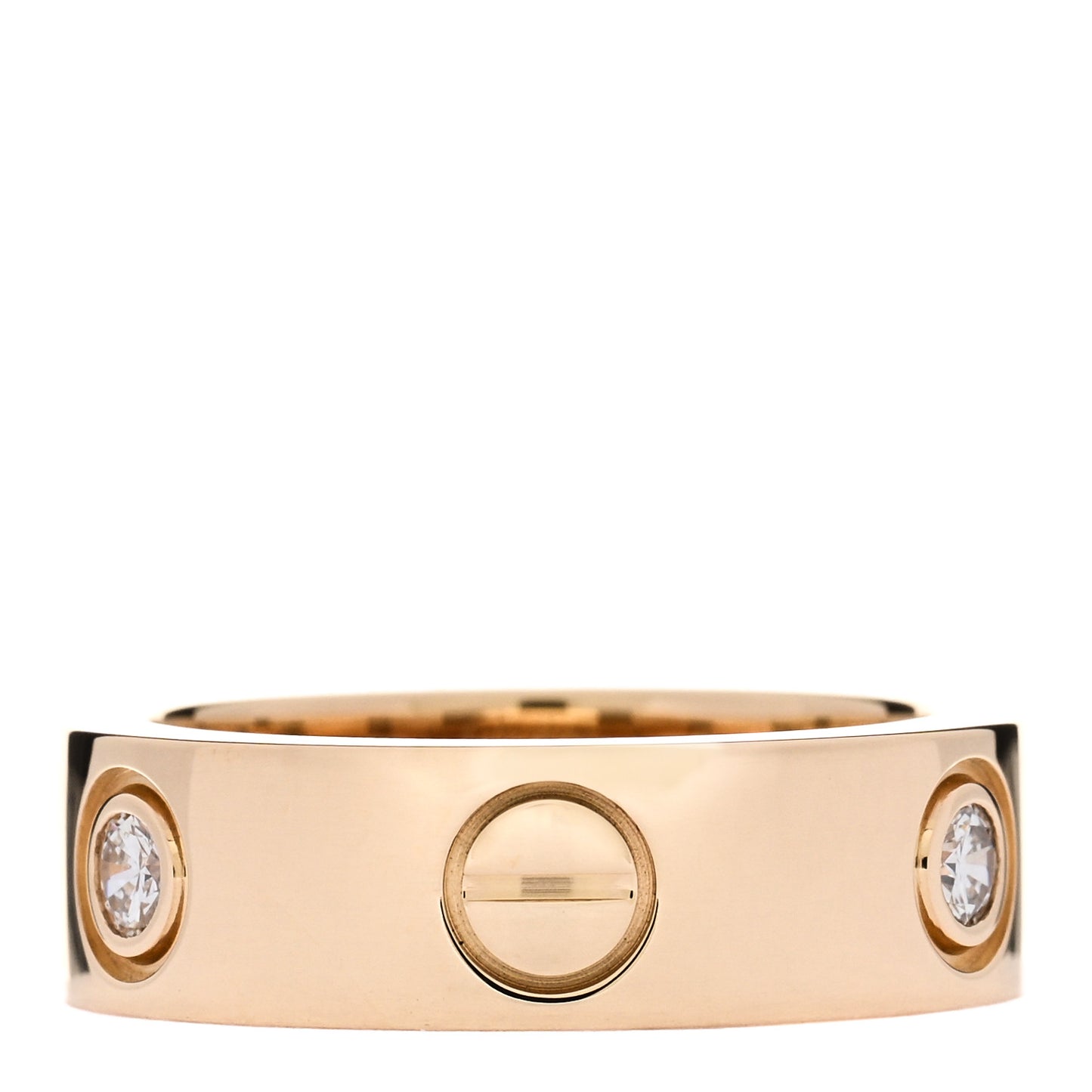 18K Yellow Gold 3 Diamond 5.5mm LOVE Ring 48 4.5