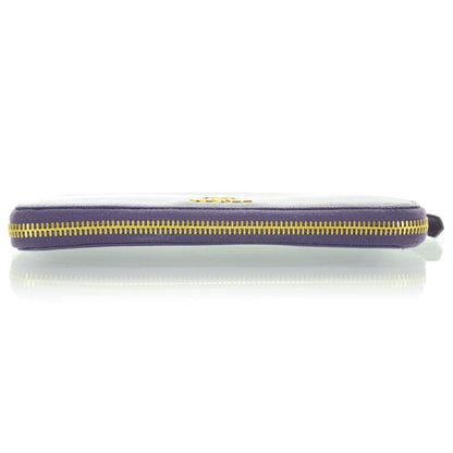 Prada Saffiano Zip Around Wallet Viola Purple 5 of 11