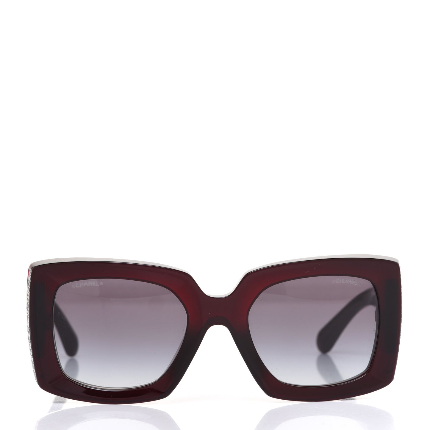 Acetate Rectangle Sunglasses 5435 Burgundy